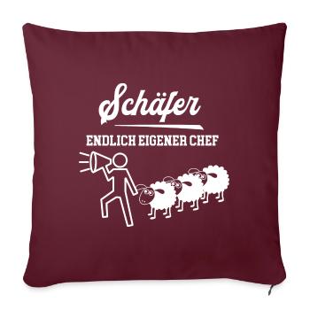 Schäfer Endlich Eigener Chef Schäferei Meister - Sofakissenbezug 45 x 45 cm - Burgunderrot - Vorne