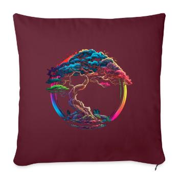 Enso Zen, Bonsai, Baum, Japan, Buddhismus, Symbol - Sofakissenbezug 45 x 45 cm - Burgunderrot - Vorne