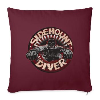 Sidemount Diver Cadeau Plongée Technique - Housse de coussin décorative 45 x 45 cm - bordeaux - Devant
