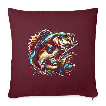 Poisson bar - Housse de coussin décorative 45 x 45 cm - bordeaux - Devant