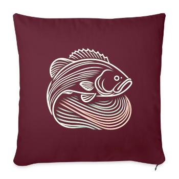 Poisson bar - Housse de coussin décorative 45 x 45 cm - bordeaux - Devant