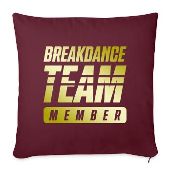 Breakdance Team - Sofakissenbezug 45 x 45 cm - Burgunderrot - Vorne