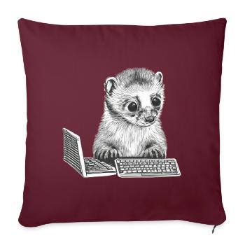 CUTE GEEK FERRET - Sofa pillowcase 17,3'' x 17,3'' (45 x 45 cm) - burgundy - Front