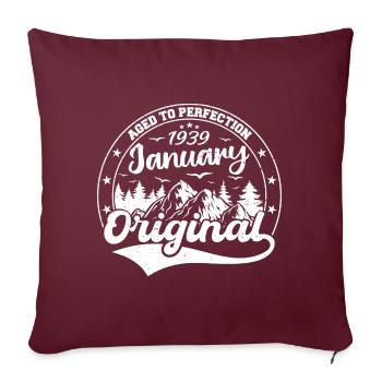 Januar 1939 Geburtstagsgeschenk Januar 1939 - Sofakissenbezug 45 x 45 cm - Burgunderrot - Vorne