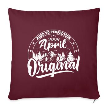 Cadeau d'anniversaire d'avril 2009 Millésime d'avril 2009 - Housse de coussin décorative 45 x 45 cm - bordeaux - Devant
