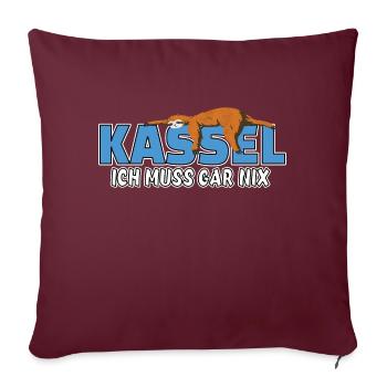 Kassel ich muss gar nix Faultier Heimat - Sofakissenbezug 45 x 45 cm - Burgunderrot - Vorne