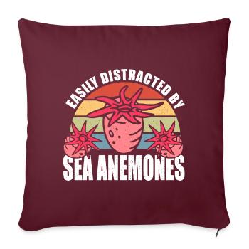 Cadeau d’anémones de mer - Housse de coussin décorative 45 x 45 cm - bordeaux - Devant