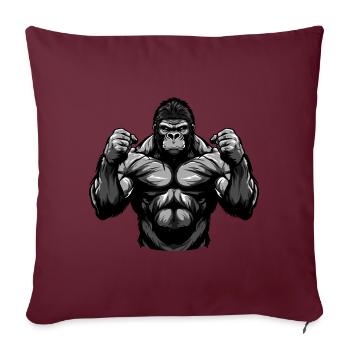 Gorilla Muscles Combattant MMA Arts Martiaux - Housse de coussin décorative 45 x 45 cm - bordeaux - Devant