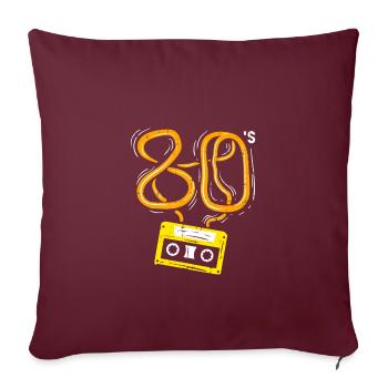 Tenue de soirée cassette vintage rétro années 80 - Housse de coussin décorative 45 x 45 cm - bordeaux - Devant