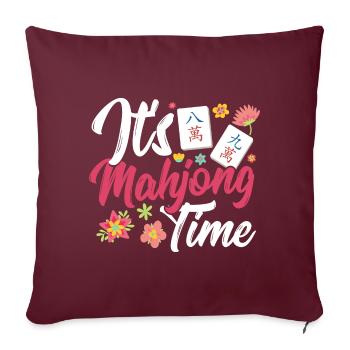Cadeau pour les fans de Mahjong - Housse de coussin décorative 45 x 45 cm - bordeaux - Devant