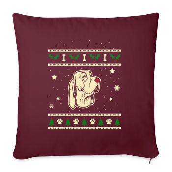 Bracco Italiano Cadeau de Noël - Housse de coussin décorative 45 x 45 cm - bordeaux - Devant