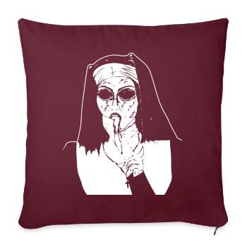 chemise de cadeau de nonne effrayant - Housse de coussin décorative 45 x 45 cm - bordeaux - Devant