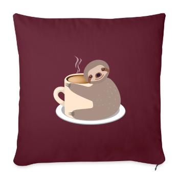 Faultier süß Kaffee/Kakao Tasse Heiß Geschenkdee - Sofakissenbezug 45 x 45 cm - Burgunderrot - Vorne