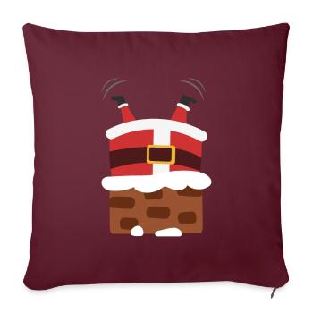 Weihnachtsmann Weihnachten Schornstein Hilfe - Sofakissenbezug 45 x 45 cm - Burgunderrot - Vorne