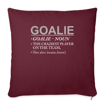 Gardien de but le joueur le plus fou de l’équipe Brave Insane - Housse de coussin décorative 45 x 45 cm - bordeaux - Devant