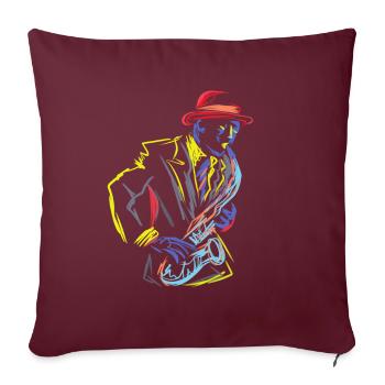 Saxophon Saxophonist Instrument Jazz Marching - Sofakissenbezug 45 x 45 cm - Burgunderrot - Vorne