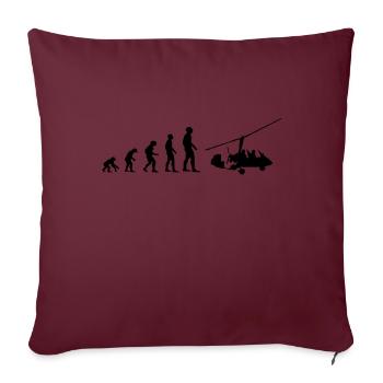 Evolution Tragschrauber Gyrokopter Geschenk s 0273 - Sofakissenbezug 45 x 45 cm - Burgunderrot - Vorne