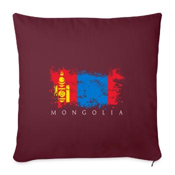 Mongolia Mongolei Asien Flagge Fahne Land Volk - Sofakissenbezug 45 x 45 cm - Burgunderrot - Vorne
