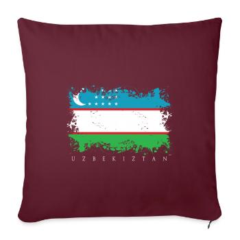 Drapeau de l'Ouzbékistan drapeau État de Tachkent Asie - Housse de coussin décorative 45 x 45 cm - bordeaux - Devant