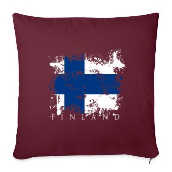 Drapeau Finlande Finlande Helsinki drapeau cadeau - Housse de coussin décorative 45 x 45 cm - bordeaux - Devant