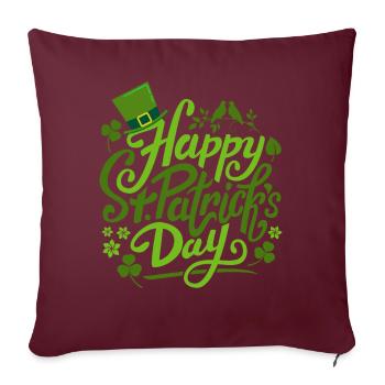 Happy St. Patrick's Day - Saint Patricks Gifts - Housse de coussin décorative 45 x 45 cm - bordeaux - Devant