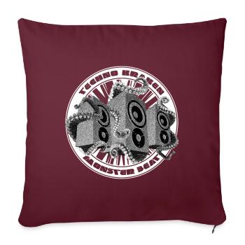 Techno Speaker Lautsprecher Sound Krake Rave Dance - Sofakissenbezug 45 x 45 cm - Burgunderrot - Vorne