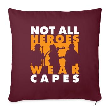 Pompier Tshirt pour les pompiers - Housse de coussin décorative 45 x 45 cm - bordeaux - Devant