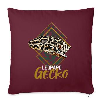 Leopard Gecko - Sofakissenbezug 45 x 45 cm - Burgunderrot - Vorne