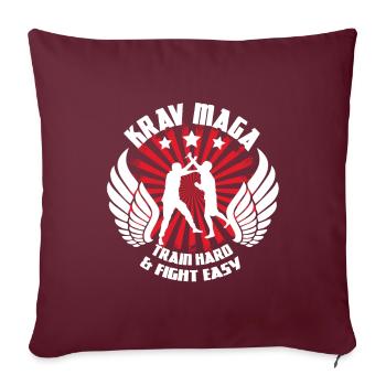 Krav Maga Arts Martiaux Mossad Cadeau Militaire - Housse de coussin décorative 45 x 45 cm - bordeaux - Devant