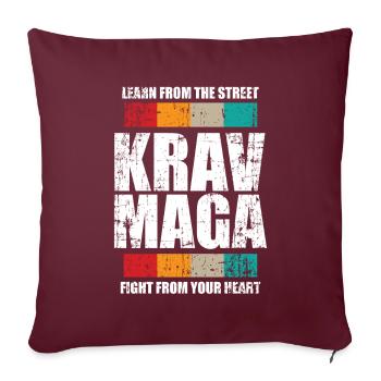 Krav Maga Disziplin Geschenk - Sofakissenbezug 45 x 45 cm - Burgunderrot - Vorne
