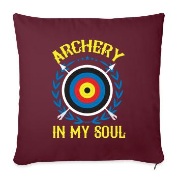 Tir à l'arc cible - Housse de coussin décorative 45 x 45 cm - bordeaux - Devant