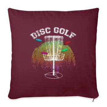 Disc Golf Golf Course Frisbee - Housse de coussin décorative 45 x 45 cm - bordeaux - Devant