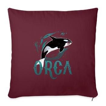 Baleine de baleine - Housse de coussin décorative 45 x 45 cm - bordeaux - Devant