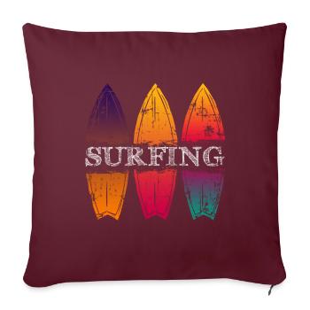planche de surf - Housse de coussin décorative 45 x 45 cm - bordeaux - Devant