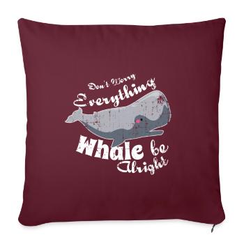 Cadeau baleine baleine gris baleine - Housse de coussin décorative 45 x 45 cm - bordeaux - Devant