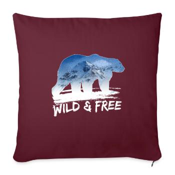 Ours polaire ours polaire cadeau du changement climatique au pôle nord - Housse de coussin décorative 45 x 45 cm - bordeaux - Devant