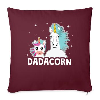 Idée cadeau père licorne papa papa - Housse de coussin décorative 45 x 45 cm - bordeaux - Devant