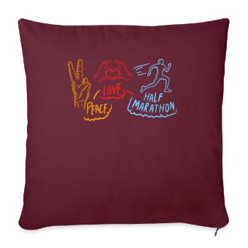 Friedensliebes-Halbmarathon-Marathonläufer-Geschenk-Idee - Sofakissenbezug 45 x 45 cm - Burgunderrot - Vorne