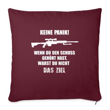 Lustige Sprüche Scharfschützen Sniper Soldat Witz - Sofakissenbezug 45 x 45 cm - Burgunderrot - Vorne