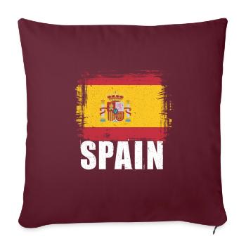 Espagne - Housse de coussin décorative 45 x 45 cm - bordeaux - Devant