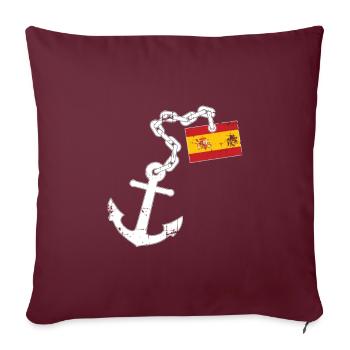 Espagne ancre espagnol - Housse de coussin décorative 45 x 45 cm - bordeaux - Devant