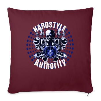 Hardstyle Authority Festival Blau Extrem Bass Beat - Sofakissenbezug 45 x 45 cm - Burgunderrot - Vorne