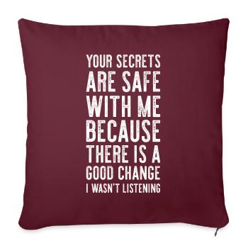 Idée de cadeau drôle chemise idée - Housse de coussin décorative 45 x 45 cm - bordeaux - Devant
