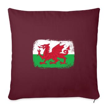 Pays de Galles - Housse de coussin décorative 45 x 45 cm - bordeaux - Devant