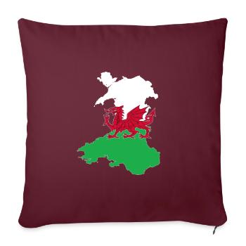 Pays de Galles - Housse de coussin décorative 45 x 45 cm - bordeaux - Devant