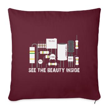 Voyez la beauté à l'intérieur du freak électrique drôle - Housse de coussin décorative 45 x 45 cm - bordeaux - Devant