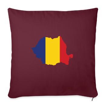 Roumanie - Housse de coussin décorative 45 x 45 cm - bordeaux - Devant