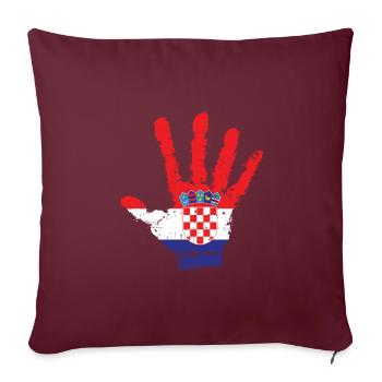 Croatia Handprint Patriot DNA - Housse de coussin décorative 45 x 45 cm - bordeaux - Devant