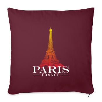 Tour eiffel paris - Housse de coussin décorative 45 x 45 cm - bordeaux - Devant