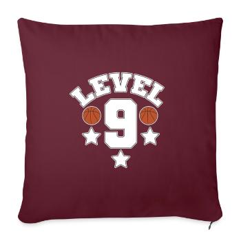 9e anniversaire Basket-ball Sport Garçon Cadeau - Housse de coussin décorative 45 x 45 cm - bordeaux - Devant